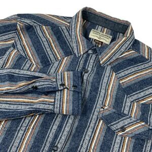 Cody James Mens Size XL Alpine Southwestern Striped Long Sleeve Pearl Snap Shirt